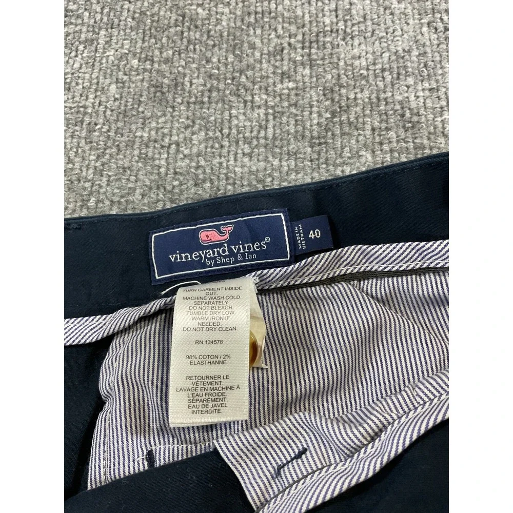 Vineyard Vines Men's Chino Shorts Size 40 Navy Blue Flat Front Casual Preppy Gol